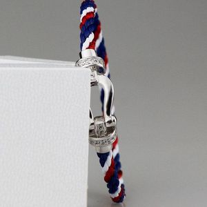 Bangle Horseshoe S925 Silver diamond bracelet leather rope can be designed Valentine's Day birthday festival Holiday gifts