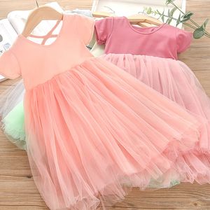 Mädchenkleider Mädchenkleid Sommer Kurzarm Flauschiges Kleid Tutu Kleid Tanzen Ballkleid Rosa Rot Mode Kinderkleidung für Mädchen 230520