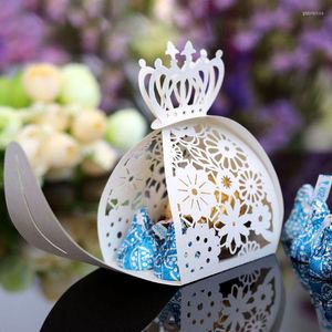 Confezione regalo 25 pz/pacco Love Heart Crown Cut Regali vuoti Scatole di caramelle al cioccolato Goccia