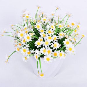 Flores decorativas 35cm 1pc Faux Silk Diy Daisy Flor Artificial Flor selvagem de flores silvestres fora do jardim Fake Wedding Party Decor