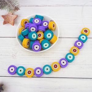 Beads Chengkai 50PCS Silicone Round Beads Baby Teething BPA Free For DIY Infant Soothing Pacifier Nursing Bracelet Toys Accessory