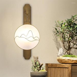 Wall Lamp Modern Chinese Acrylic Shade Lamps Bedroom Living Room Background Designer Landscape Zen Sconce Lights Fixtures