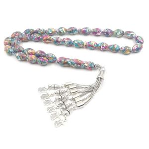 Braccialetti Nuovo arrivato Tasbih Miscelazione di colori naturali Regalo speciale conchiglia naturale Musulmano 33 perline di preghiera Bracciale gioielli in tacchino islamico