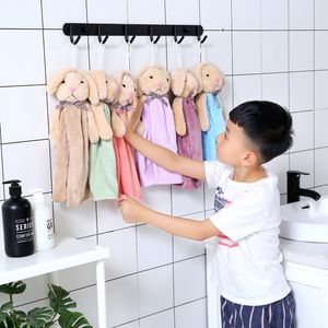 Handtuch mit Kaninchen-Schleife für Küche und Badezimmer, Korallensamt, Mikrofaser, weich, schnell trocknend, saugfähige Reinigungstücher, Badetücher für zu Hause