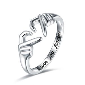 Ringar 925sterlingsilver älskar hjärta justerbar irländsk claddagh ringar vänskap lova smycken valentin gåvor till kvinnliga vänner flicka