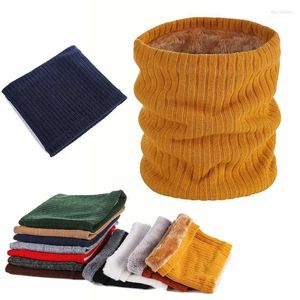 Scarves Winter Knitted Plush Thick Neck Scarf Women Men Cashmer-Like Collar Warm Rings Outdoor Sport Infinity Snood