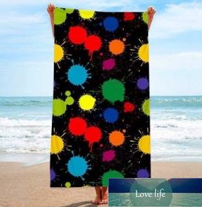Hurtowa moda tęczowa barwiona przez mikrofibra pętlona tkanina na plażowy ręcznik do kąpieli łokciowy nadmorski koc szal wycieranie butiku potu