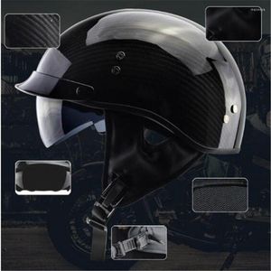 Caschi moto Vendi casco tedesco in vera fibra di carbonio Dot Biker Black Shorty Half M L Xl Xxl