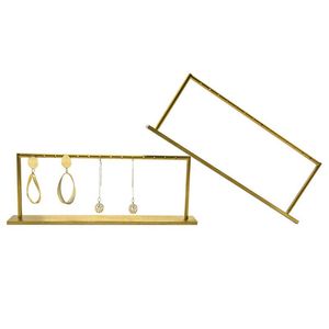 Lådor metall örhänge show stativ guldfärg smycken ring hållare rack hem kvinnliga skrivbordsorganisatör hyllan