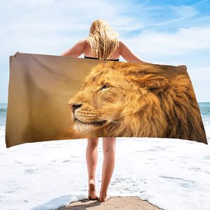 Microfiber Lion Towel Beach Towel Blanket,Sand Proof Quick Dry Swimming Bath Pool Towel for Travel Camping Yoga Sport,Oversized