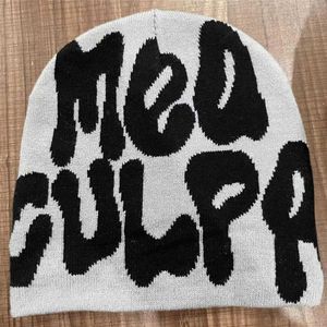 Gorro/caveira tampa de gorro de qualidade de coelho de coelho capuz de capuzes de capuzes y2k homens homens chapéu kpop ins líquido de design vermelho chapéus de inverno y23