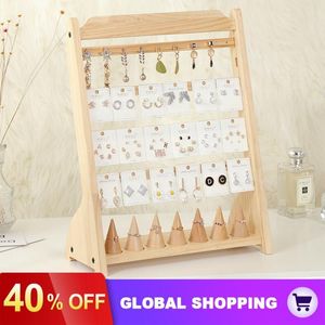 Boxes Solid Wood Jewelry Rack Hanging Necklace Bracelet Jewelry Rack Ring Storage Rack Counter Display Jewelry Display