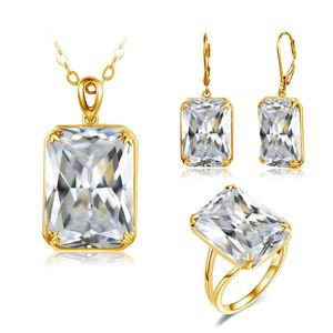 Sets SzJinao Classic Silver 925 Jewelry Sets For Women Zircon Ring Earrings Pendant Anniversary Party Wedding Luxury Quality Gift