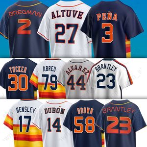 27 Jose Altuve Baseball Jerseys Astros Alex Bregman Jeremy Pena Yordan Alvarez chael Brantley Hunter Brown Framber Valdez Kyle Tucker Joe Perez Luis Garcia