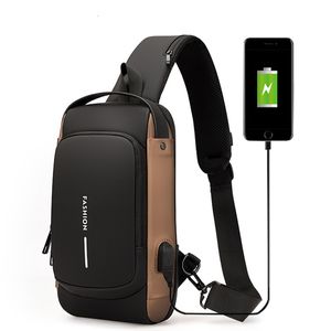 Torby szkolne mężczyźni Sling plecak Cross Body Rameer Bag w klatce piersiowej Antitheft Travel Motorcycle Rider Wodoodporny Oxford Messenger 230520