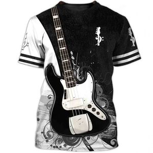 T-shirt da uomo Estate T-shirt da uomo Chitarra Grafica 3d Moda Musica T-shirt Pullover Manica corta O Collo Rock Hip Hop Top Abbigliamento oversize 230519