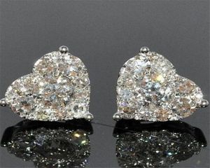 Jóias de luxo Real 925 Sterling Silver Girl Pear Cut Topaz CZ Diamante simples Fines finas mulheres casamento Coração Earring GI5851161