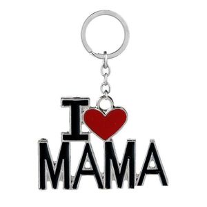 Schlüsselanhänger Europäische und amerikanische hochwertige Paar Schlüsselanhänger Vater Muttertagsgeschenk Ich liebe Mama Papa Metallring Schmuck Mode Desi Dhoki