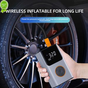 New Wireless Handheld Portable Car Tire Inflator Air Pump Tyre Compressor 0.2-150 Psi 4 Nozzles Power Bank 4000Mah with USB Port