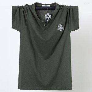 Męskie koszule T Summer Lekki Slub Bawełniany krótki rękaw T-shirt Męs