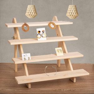 Boxes Boho Natural Wood Jewelry Organizer Earrings Ring DIY Jewelry Display Stand Storage Holder Box Wooden Base Store Decor Gifts