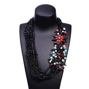 Necklaces MOON GIRL Luxurious Full Crystal Beads Statement Necklace For Women Fashion High Quanlity Wedding Necklace Femme Dropshiping