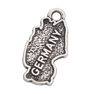 Charms Rainxtar Moda Antique Lia do Country da Alemanha do mapa da Alemanha 12*20mm 50pcs AAC197