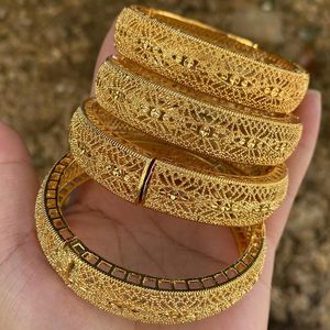 Bangle Etiopian Bracelets Habesha Indian Bangle 24k Gold Color Saudi Arabski Dubaj Bangles dla kobiet biżuteria ślubna Afrykańskie prezenty