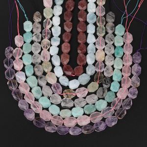Crystal Faceted Mixed Stone Slice Loose Spacer Beads Pendant Necklace Amethysts Quartz Freeform Slab Bead Jewelry Findings SF77AMCH
