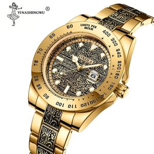 Wristwatches Luxury Top Brand Classic Fashion Retro Stainless Steel Men's Watch High Quality Gold Watches Jewelry For Men Relogio Masculino