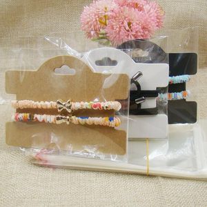 Boxes zerongE jewelry kraft/black/white Paper Hair Accessories Band Clips Display Hanging package Card 100pcs+100pcs opp bag