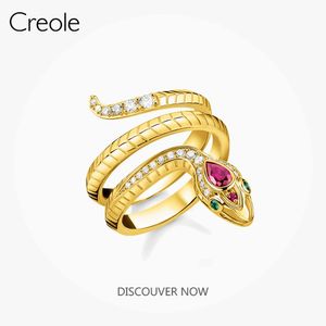 Rings Golden Snake Ring 2021 New Fine Jewerly 925 Sterling Silver Vintage Elegant Style Symbol of Seduction Wisdom Gift For Women