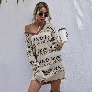 Casual Dresses Autumn Winter Warm Sweaters Dress For Women Fall Fashion Clothes Long Tops Female Oversize Jumper Thick V Neck Pullovers