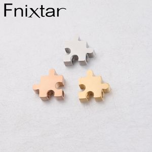 Other Fnixtar 1.8mm Small Hole Bead Mirror Polished Stainless Steel Puzzle Bead Charms DIY Jewelry 10*10mm 20piece/lot