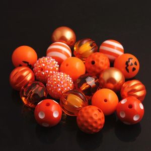 Beads OYKZA RB07 20mm Orange Color Mixed Style Acrylic Beads 50pcs A Lot Beads for Bubblegum Chunky beads Necklace Jewelry