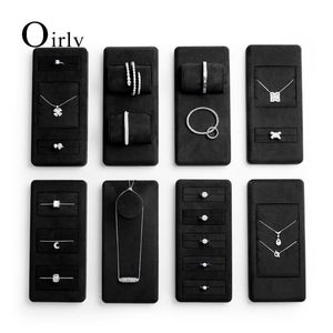 Caixas Oirlv Black Velvet Jewelry Display Set Shop Shop Counter Jewelry Exibir adereços para Brincing Ring -Collace Bangle