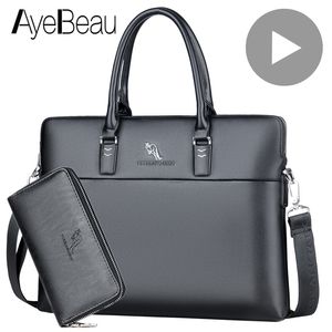 Aktentaschen Schwarz Arbeit Hand Business Büro Männliche Umhängetasche Männer Aktentasche Für Dokument Laptop Computer Handtasche A4 Partfel Portfolio 230520