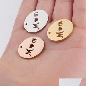 Charms 20mm Gold Rose Sier Color Mom Heart Family Member Pendants Armband Halsband Festival smycken gör tillbehör DIY Mödrar DHYV2