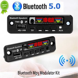 Ny handsfree -bil Bluetooth 5.0 Modulator Mp3 Player Kit Wireless FM Mottagare MP3 Decoder Board USB 3,5 mm Music Audio ADPATER 5V