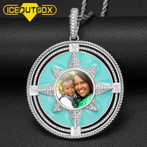 Necklaces New Original Designer Custom Photo Round Medallions Pendant Necklace Star Shape Hip Hop Iced Out Jewelry For Women Men Gifts