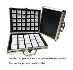 Boxes Aluminum Travel Bag Gem Box Portable Gemstone Storage Case Jewelry Tray Stone Holder WIth Plastic Round and Square Diamond Boxes