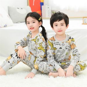 Pyjamas Autumn For Children Långärmad bomullsbarn passar tecknad djurkläder Set Baby Pyjamas Pijamas Sleepwear310e