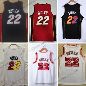 Jimmy Butler 22 Basketbol Formaları Erkekler Beyaz Boş Boş Kırmızı Dikişli Jersey