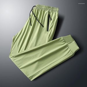 Męskie spodnie 2023 Summer Summer Summer Ice Ultra-cienki elastyczne szybkie suszące luźne trend klimatyzacyjny