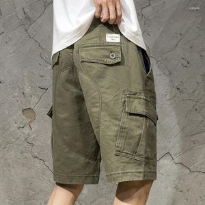 Pantaloncini da uomo Estate Uomo Moda Allentato Ulzzang Streetwear Capris Pocket Casual Basic Semplice All-match Vita alta