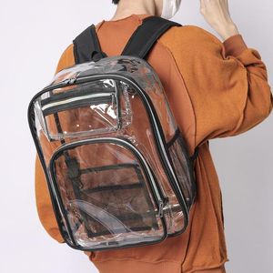 学校のバッグサマーレディースブックバッグ透明PVCラップトップバックパック大容量多機能ポータブルファッションアウトドアスポーツ用シンプル