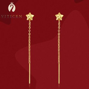 Stud VITICEN 18k Gold Women's Earrings Au750 Party Wedding Pop Star Earrings Fashion Jewelry Valentine's Day Gifts Free Shipping