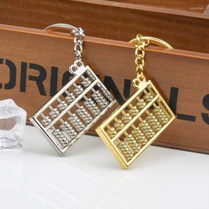 Keychains Creative Chinese Classical Style Calculator 8/6-Rows Abacus Keychain For Women And Men Fashion Metal Key Chain Accessories