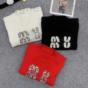 Women's T-Shirt Designer Summer short sleeve t shirt women wool sweater 3d embroidery crew neck Tshirt Miu tshirt womens pullover sweaters 8WFS