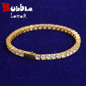 Braccialetti con lettere a bolle, braccialetti da tennis, gioielli hip-hop placcati in oro reale, articoli di spedizione gratuiti 2021 regalo di Natale di tendenza